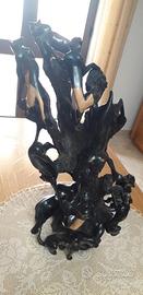 Scultura in legno pregiato 12 animali scolpiti