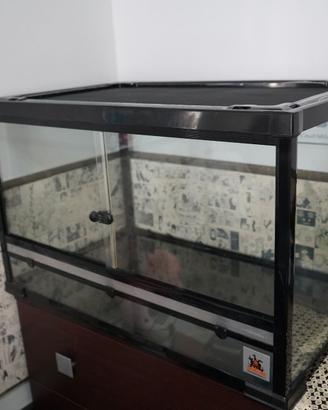 Terrario in vetro 50x50x80 cm con top in rete