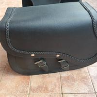 Coppia Borse Moto in VERO CUOIO Universali