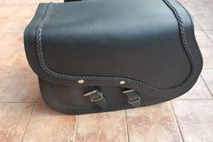 Coppia Borse Moto in VERO CUOIO Universali