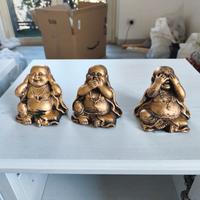 trio Buddha in resina altezza 8 cm circa 
