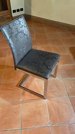 4 sedie pelle marrone