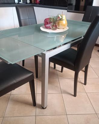 TAVOLO IN VETRO TEMPERATO ALLUNGABILE