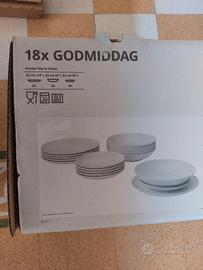 Servizio di piatti, 18 pezzi, ikea godmidag bianco
