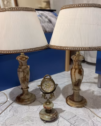 Lampade eleganti anni 40/50 con orologio in onice