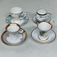 Lotto set di 4 rare tazzine vintage da collezione