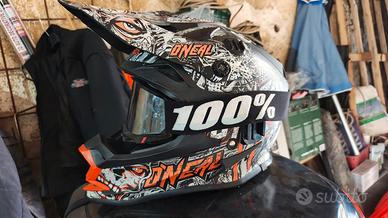 Casco O'neal cross/enduro+maschera 100% accuri
