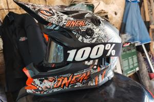 Casco O'neal cross/enduro+maschera 100% accuri