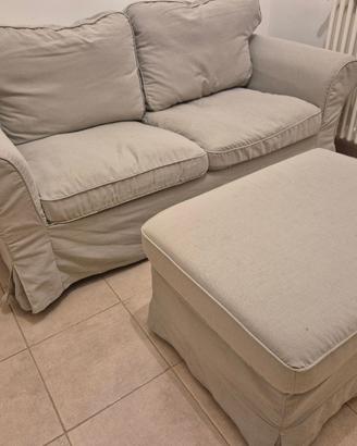 Divano IKEA EKTORP 2 posti + pouf beige