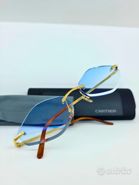 Cartier T-Eye Gold Titanium Diamond Cut Vintage