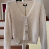 Cardigan in lana bianco
