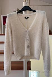 Cardigan in lana bianco
