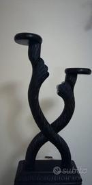 Portacandele/piantine bibraccio in ebano