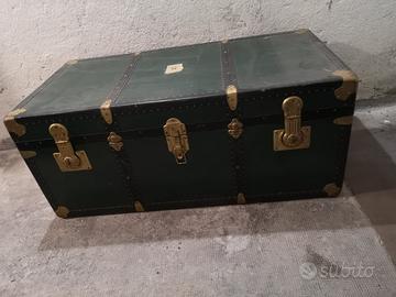 BAULE VERDE ANNI 60 CON RIPIANO VINTAGE A 125€