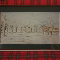 Quadro arte moderna pastello guito 64 paesaggio