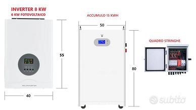 Inverter fotovoltaico 8Kw e accumulo 15 kwh