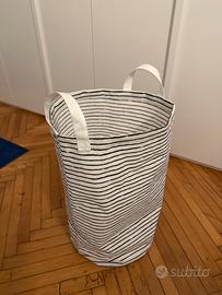 Ikea KLUNKA Sacco per il bucato, bianco/nero, 60 l