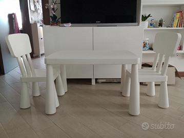 Ikea tavolino Mammut 2 sedie bambino