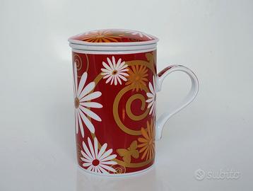 Pierre Cardin Tazza mug con infusore e coperchio