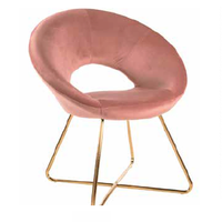 Poltrone Imbottite in velluto rosa cipria