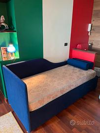Letto Divano Singolo con Cassettoni
