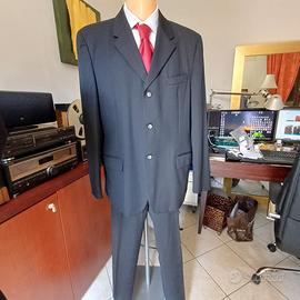 Abito completo uomo gabardine di lana grigio scuro