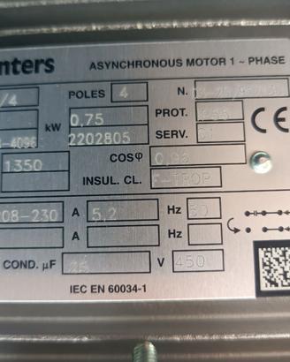 Motore elettrico monofase 1 hp nuovo