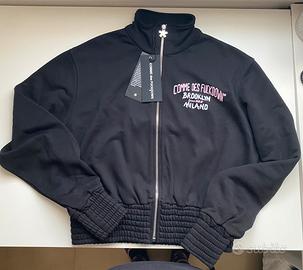 Felpa con zip manica lunga