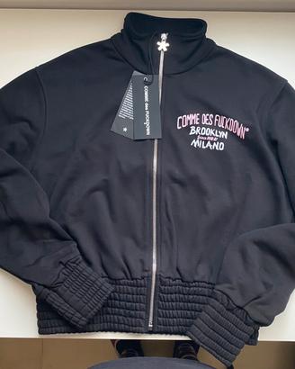 Felpa con zip manica lunga