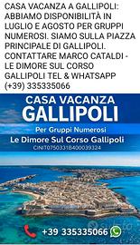 A gallipoli casa vacanza x gruppi chiama 335335066