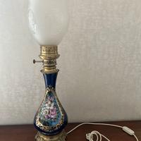 Lampada d’epoca floreale firmata, ceramica arte