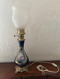 Lampada d’epoca floreale firmata, ceramica arte