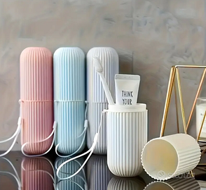 2PZ Porta spazzolino e dentifricio da viaggio.