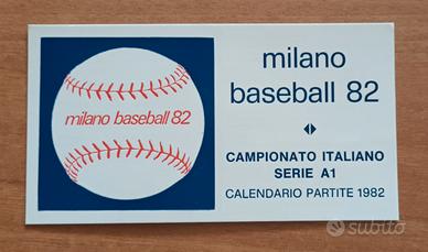 Milano Baseball 82 Calendario Partite 1982