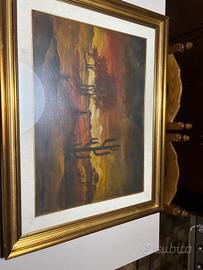Dipinto a olio originale 1976 “tramonto”