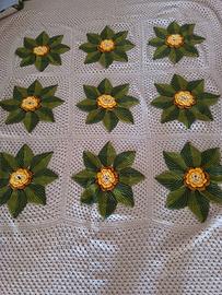 Coperta di lana fiorita