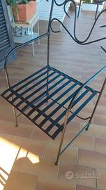 Poltrone in ferro battuto colore nero 2 pezzi