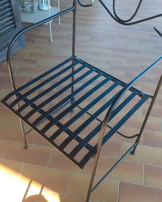 Poltrone in ferro battuto colore nero 2 pezzi