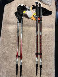 2 coppie bastoni nordic walking telescopici 75-130
