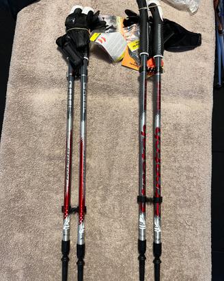 2 coppie bastoni nordic walking telescopici 75-130