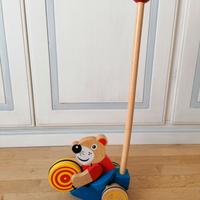 Giocattolo in legno, spingere orsetto