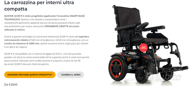 Sedia a Rotelle Elettrica nuova piccolo ingombro