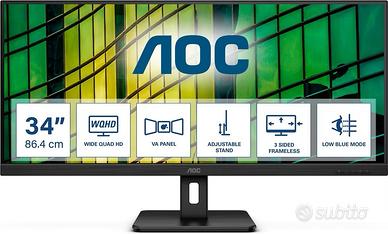 Monitor AOC 34" QHD U34E2M - NUOVO SIGILLATO