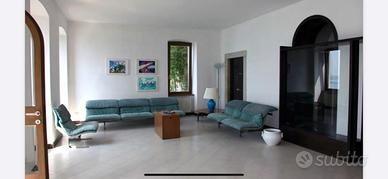 Divano in pelle scamosciata Saporiti