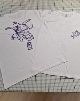 T-shirt artistica con demone giapponese