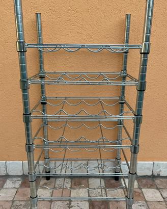 Portabottiglie in acciaio inox con 24 bottiglie