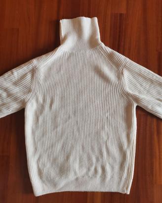 Maglione bianco a collo alto