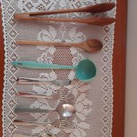 kit pinze legno + mestolo + posate