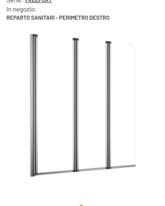 Parete vasca in vetro 120x140 cm