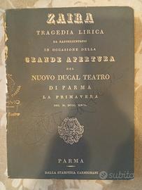 libretto di sala _ ZAIRA di Bellini